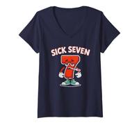 Femme Cute 67 School Nurse Sick Six Seven Humour Six Seven Brain T-Shirt avec Col en V