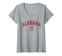 Femme Cute Alabama Design with Coquette Bow T-Shirt avec Col en V