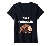 Femme Cute Baby Animals Pangolins Cute Simple I'm a Pangolin T-Shirt avec Col en V