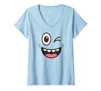 Femme Cute Coffee Latte Art Gift for Mom Cafe Morning Smile T-Shirt avec Col en V