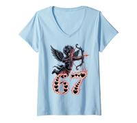 Femme Cute Dark Gothic Valentine 67 - Cupidon flèche Anti Amour Meme T-Shirt avec Col en V