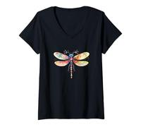 Femme Cute Dragonfly Graphic for Women Girls Who Love Dragonflies T-Shirt avec Col en V