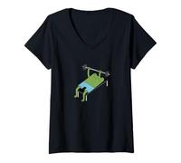 Femme Cute Frog Funny Fitness Gym Workout Weightlifting T-Shirt avec Col en V