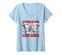 Femme Cute GNOME Baking Stuff for Bakers Women Pastry Love Quote T-Shirt avec Col en V