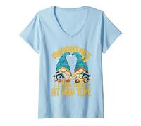 Femme Cute GNOME Warning I May Snap at Any Time Funny Photographer T-Shirt avec Col en V