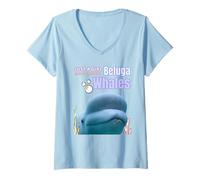 Femme Cute Just A Girl Who Loves Belugas, Beluga Whale Enthusiast T-Shirt avec Col en V