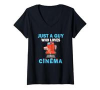 Femme Cute Just A Guy Who Loves Cinema pour Les Hommes et Les garçons T-Shirt avec Col en V