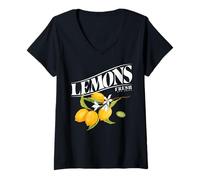 Femme Cute Lemon Fruit Fresh and Juicy Capri Lemons T-Shirt avec Col en V