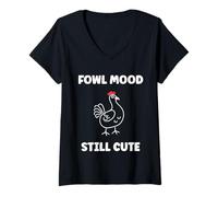 Femme Cute Little Animals Birds Simple Funny Mood Guinea Fowl T-Shirt avec Col en V