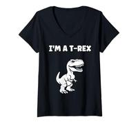 Femme Cute little minimalist tyrannosaurus dinosaur i'm a t-rex T-Shirt avec Col en V