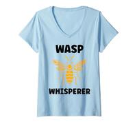 Femme Cute Little wasp Funny Minimalist Simple Whisperer wasp T-Shirt avec Col en V