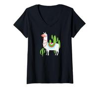 Femme Cute Llama Stuff Alpaca Peru Animal Drama T-Shirt avec Col en V