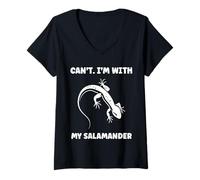 Femme Cute Minimalist Salamanders Simple Can't with My Salamander T-Shirt avec Col en V