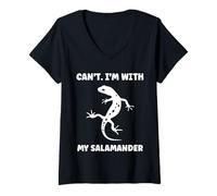 Femme Cute Minimalist Salamanders Simple Can't with My Salamander T-Shirt avec Col en V