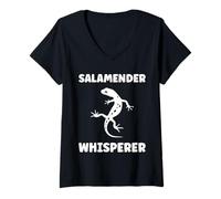 Femme Cute Minimalist Salamanders Simple Whisperer Salamander T-Shirt avec Col en V