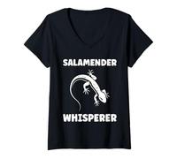 Femme Cute Minimalist Salamanders Simple Whisperer Salamander T-Shirt avec Col en V
