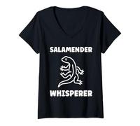 Femme Cute Minimalist Salamanders Simple Whisperer Salamander T-Shirt avec Col en V