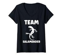 Femme Cute Minimalist Salamanders Small Simple Team Salamander T-Shirt avec Col en V