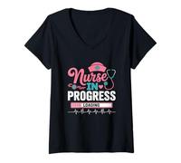 Femme Cute Nurses Gift Nurse in Progress Nursing School for Women T-Shirt avec Col en V