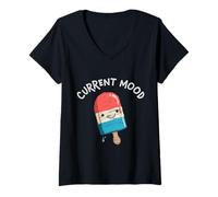Femme Cute Popsicle Happy Mood Summer Time Fun T-Shirt avec Col en V