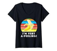 Femme Cute Positive Vibes Banana Funny Very Attrayant T-Shirt avec Col en V