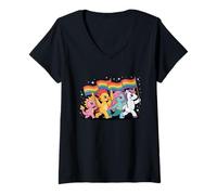Femme Cute Pride Parade Creature Squad - LGBTQ Fantasy Art T-Shirt avec Col en V