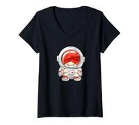 Femme Cute Space Themed GNOME Graphic for Mom Astronomy Teacher T-Shirt avec Col en V