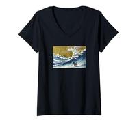 Femme Cute Surfing Scottish Terrier Lover T-Shirt avec Col en V