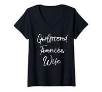 Femme Cute Wedding Gift Not Girlfriend Fiancée Marked Out Wife T-Shirt avec Col en V