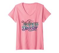 Femme Cute Wellness Director Squad P.E Gym Therapy Entraîneur d'entraînement T-Shirt avec Col en V