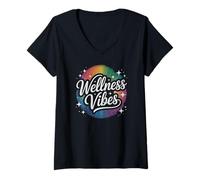 Femme Cute Wellness Vibes P.E Gym Legend Workout PT Coach OT Move T-Shirt avec Col en V