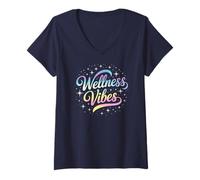 Femme Cute Wellness Vibes PTA Workout Ninja PT Yoga Crew Infirmière T-Shirt avec Col en V