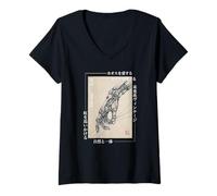 Femme Cyberpunk Mécanique Main Japonaise Style Vintage Graphique T-Shirt avec Col en V