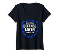 Femme Cybersécurité Cybersécurité Hacker éthique Sécurité Informatique T-Shirt avec Col en V