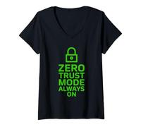 Femme Cybersécurité Cybersécurité Hacker éthique Sécurité Informatique T-Shirt avec Col en V
