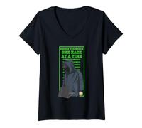 Femme Cybersécurité Secure World Ethical Hacker Tech Design T-Shirt avec Col en V