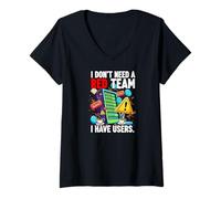 Femme Cybersecurity Humor I Don't Need A Red Team Users T-Shirt avec Col en V