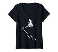 Femme Cyclocross Vélo de Route Montagne Gravel Bikes Bicyclettes T-Shirt avec Col en V