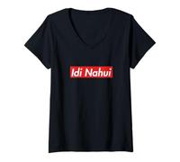 Femme Cyka Blyat Idi Nahui Cadeaux russes Proverbes Meme T-Shirt avec Col en V