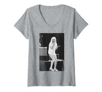 Femme Cyndi Lauper Pop Star des années 80 Live in Liverpool 1990 T-Shirt avec Col en V