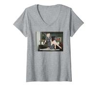 Femme Cyndi Lauper Singer au Royaume-Uni promouvant I Drove All Night T-Shirt avec Col en V