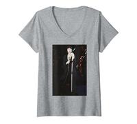 Femme Cyndi Lauper Singer en Concert à Pier Head, Liverpool, 1990 T-Shirt avec Col en V
