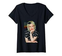 Femme Cyndi Lauper Singer Photo pour I Conduit Toute la Nuit T-Shirt avec Col en V