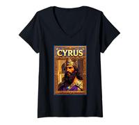 Femme Cyrus Le Grand Roi Persan T-Shirt avec Col en V