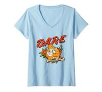 Femme D.A.R.E. 2 Cool 4 Drugs Old School Tattoo Daren The Lion PSA T-Shirt avec Col en V
