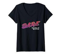 Femme D.A.R.E. Too Cool to Be a Fool Retro 90's Anti-Drug PSA T-Shirt avec Col en V