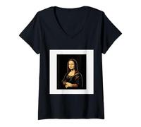 Femme Da Vinci Woman Mona Lisa T-Shirt avec Col en V