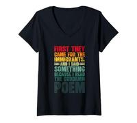 Femme d'abord, Ils sont Venus pour Les Immigrants et J'Ai parlé T-Shirt avec Col en V
