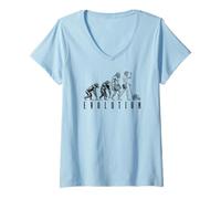 Femme Dad Evolution Tondeuse à gazon drôle vintage fête des pères homme T-Shirt avec Col en V