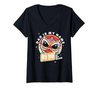 Femme Dad is My Name, Lion Dance is My Game T-Shirt avec Col en V